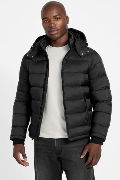 【ブラック(JBLK)】GUESS JEANS ジャケット アウター(M)Lenght Puffer Jacket GUESS｜GUESS JEANS ジャケット アウター(M)Lenght Puffer Jacket