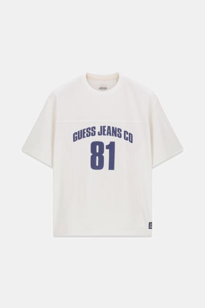 GUESS® Boxy Crop Mesh Jersey