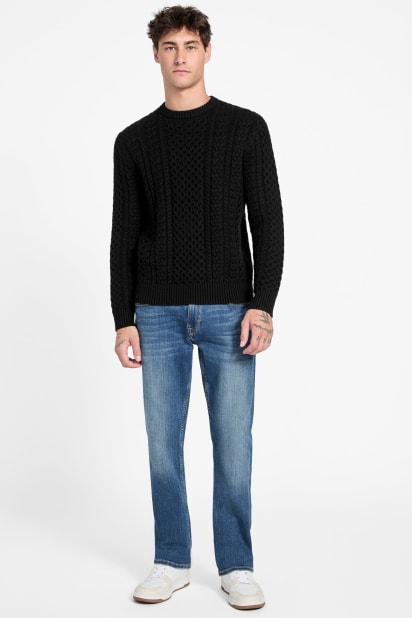 GUESS® Eco Nathan Mixed Cable-Knit Sweater