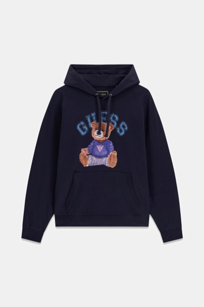 GUESS クマ パーカー GUESS ゲス クマプリント フード付きパーカー - メルカリ