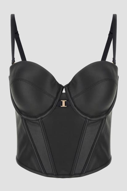 GUESS® Tania Faux-Leather Padded Bustier