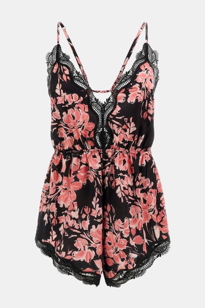 GUESS® Eco Louise Floral Lace Trim Romper