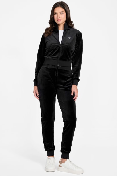GUESS® Eco Couture Full-Zip Velvet Sweatshirt
