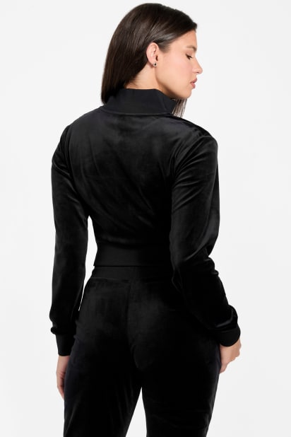 GUESS® Eco Couture Full-Zip Velvet Sweatshirt