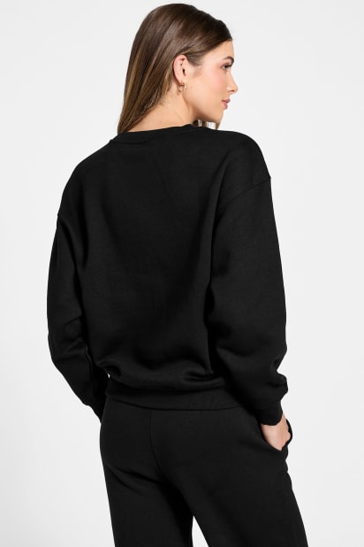 GUESS黒トレーナー GUESS® Crew neck logo sweatshirt