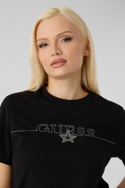 GUESS® Rhinestones logo t-shirt