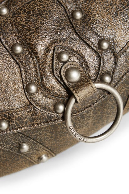 GUESS® Cracked Leather Shoulder Bag