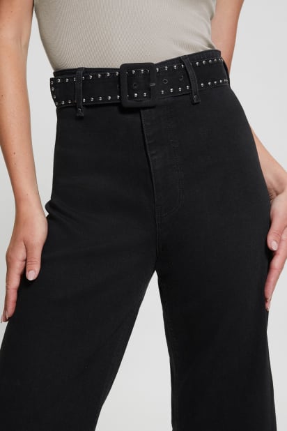 【インディゴブルー(EAMD)】GUESS デニムパンツ ジーンズ (W)ECO Dakota Seamless Jeans ECO Dakota Seamless Flare Jeans デニムパンツ ジーンズ レディース