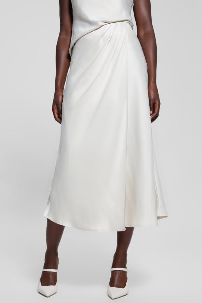 GUESS® Eco Anastasia Midi Satin Skirt