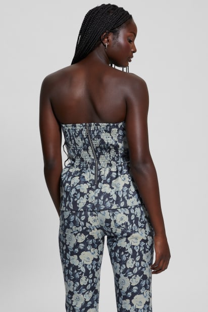 GUESS® Margaux Floral Denim Corset