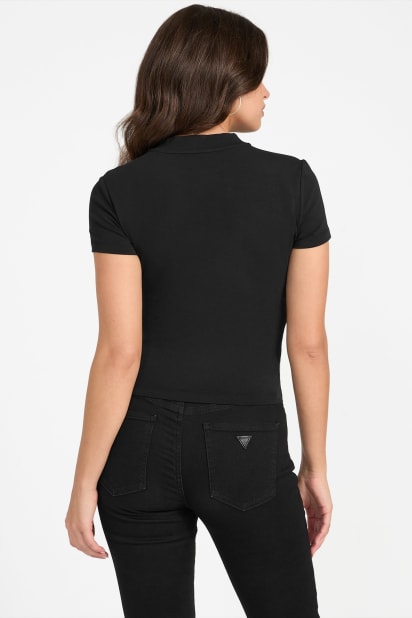 GUESS® Rhinestone Quattro G Mock-Neck Tee
