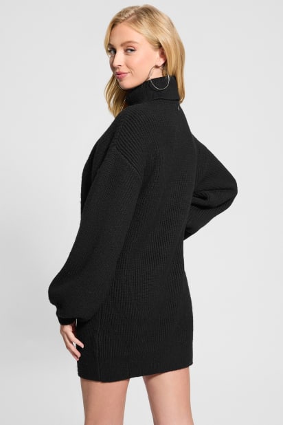 black turtle neck sweater dress Black Turtle Neck Long Sleeve Midi Sweater Dress *FINAL SALE* – SSYS