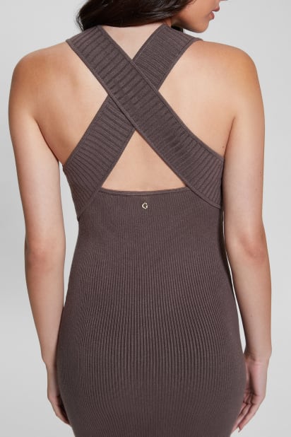 how to tape chest for backless dress Olive Charm Backless Sweater Dress Small