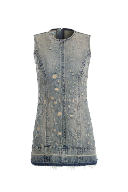 GUESS distressed mini denim dress