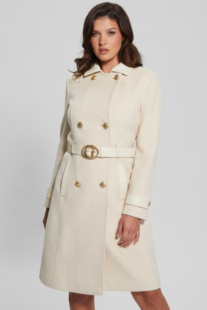 ♡新品♡GUESS♡ハイクラス ロングコート サイドベルト付き Aライン 