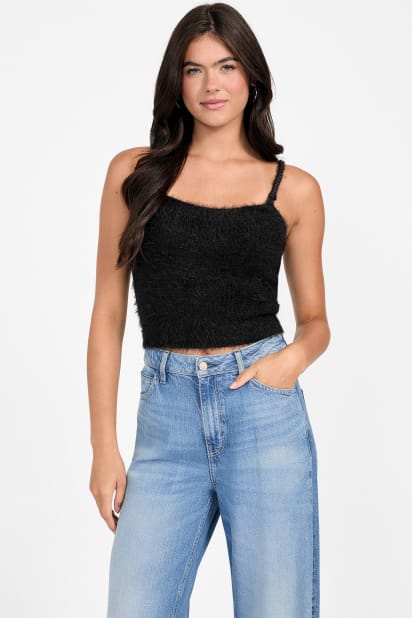 GUESS® Keyla Fuzzy Sweater Crop Cami