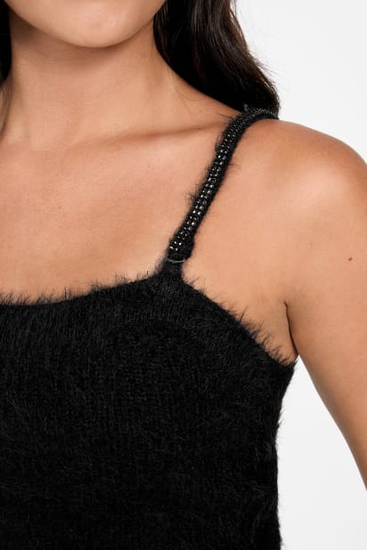 GUESS® Keyla Fuzzy Sweater Crop Cami