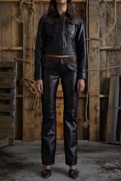 GUESS® colorblock leather jacket