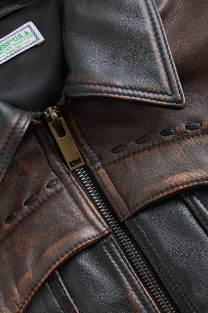 GUESS® colorblock leather jacket
