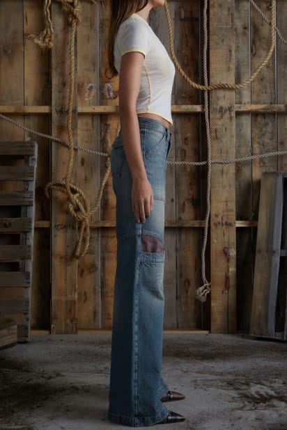 GUESS® low-rise wide leg denim pants