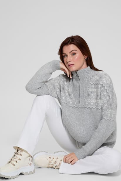 GUESS® Half-Zip Wool-Blend Pullover Sweater