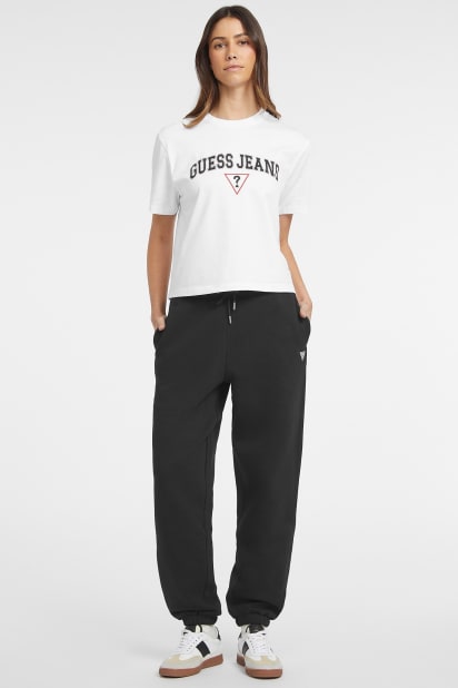 y414185　レディース　BLK M GUESS® Mini Label Joggers