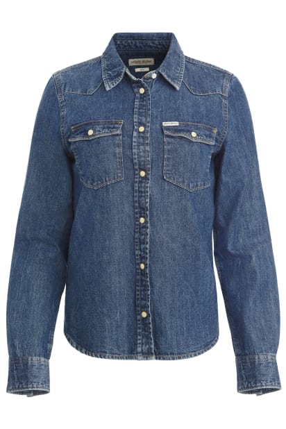 GUESS Slim Long-Sleeve Denim Shirt