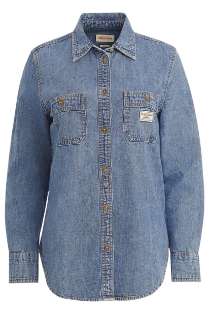 white halter neck wedding dress Buffalo Jeans Men's Shane Denim Shirt, Sanded And Vintage Blue main image 0