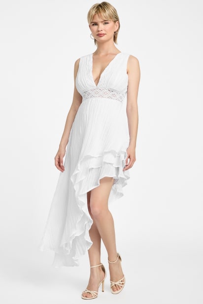 guess v neck asymmetrical dress GUESS V-Neck Asymmetrical Dress Perri Blue Size 8 $108