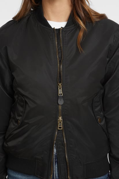 【ブラック(JBLK)】GUESS JEANS ジャケット アウター(M)NYLON Bomber Jacket GUESS® Nylon Flight Jacket