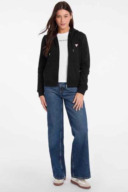 y414185　レディース　BLK M GUESS® Mini Patch Hoodie