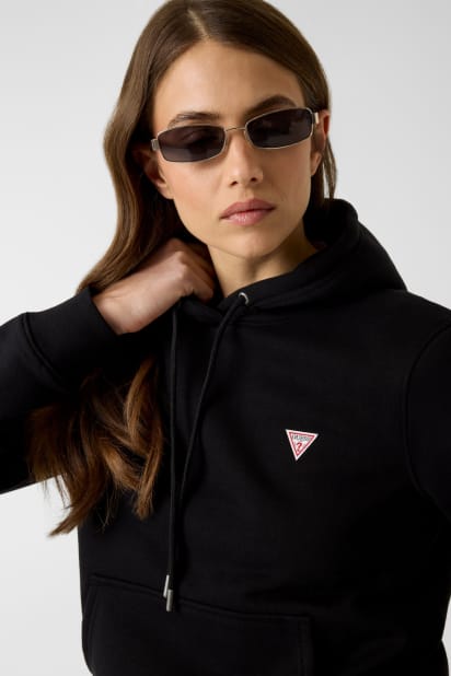 y414185　レディース　BLK M GUESS® Mini Patch Hoodie