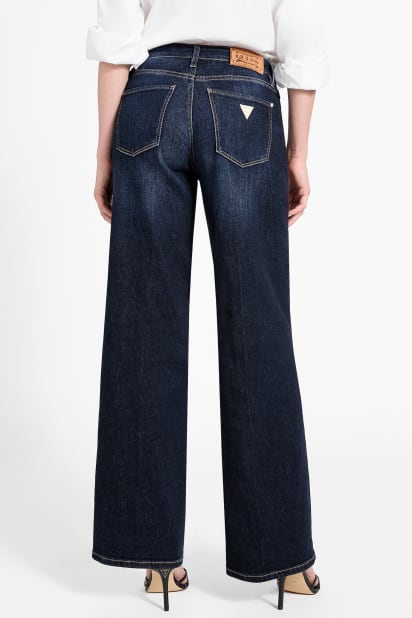 【ダークインディゴ(GO0W)】GUESS Originals デニムパンツ ワイドジーンズ (W)Seamed Wide Leg GUESS Originals Seamed Wide Leg デニムパンツ ワイド | GUESS(ゲス