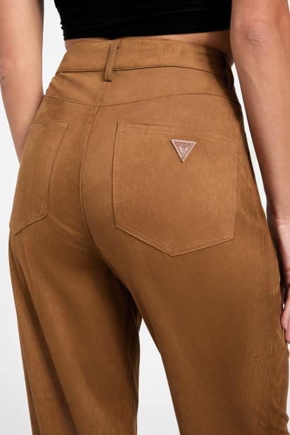 GUESS® Aria Faux-Suede High-Rise Straight Pants