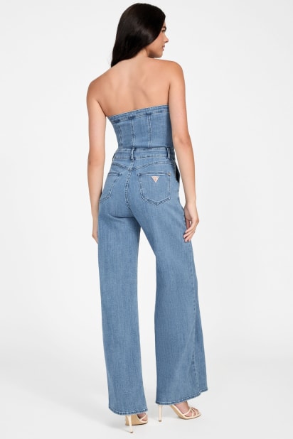 GUESS® Eco Donna Strapless Denim Jumpsuit