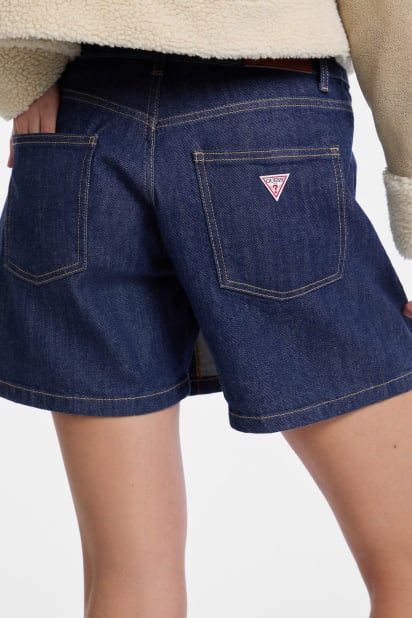 【インディゴブルー(MBL)】GUESS デニム スカート (W)LADIES' Denim Skort GUESS® Denim Wrap Skort