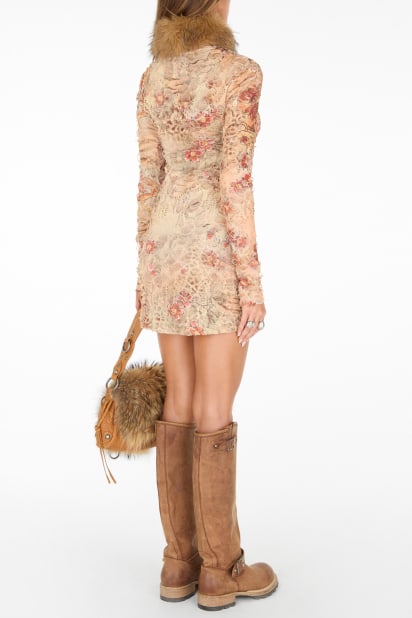 GUESS distressed mesh dress