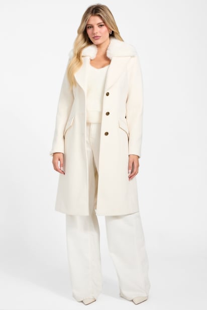 UMA ESTINATION ブークレコート ホワイト GUESS® Eco Patrice Belted Coat