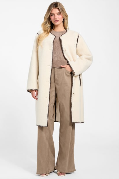 GUESS® Mia Sherpa Midi Coat