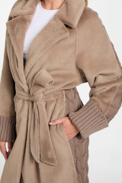 GUESS® Lucrezia Faux-Fur Knit Coat