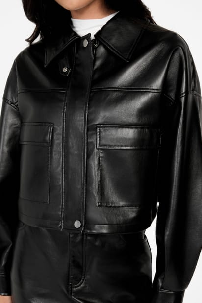 GUESS® Flaminia Cropped Faux-Leather Jacket