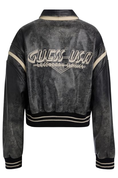 GUESS® vintage cropped leather jacket