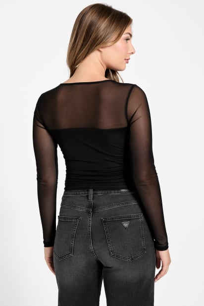 GUESS® Eco Lauryn Tied Mesh Top
