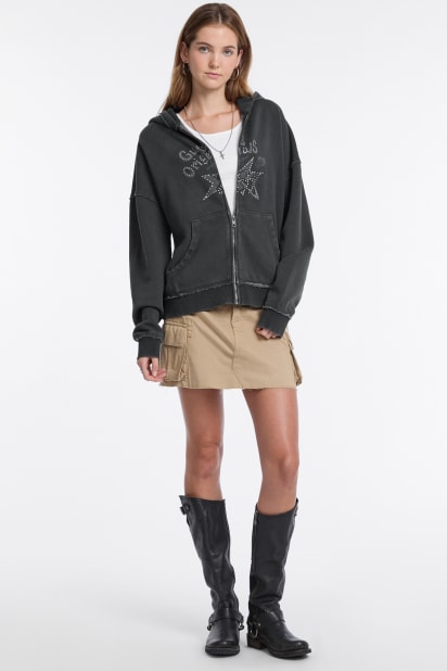 GUESS® GUESS Originals Star Rhinestone Hoodie