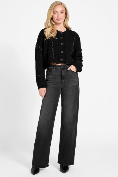 GUESS® Kaori Wool-Blend Stitched Cardigan