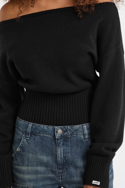 【ブラック(JBLK)】GUESS トップス (M)GUESS Originals Sweater GUESS - 【ブラック(JBLK)】GUESS トップス (M)GUESS Originals