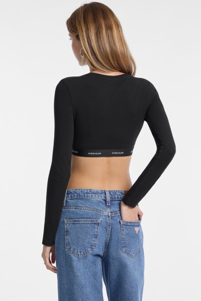 GUESS® Logo-Tape Crop Top