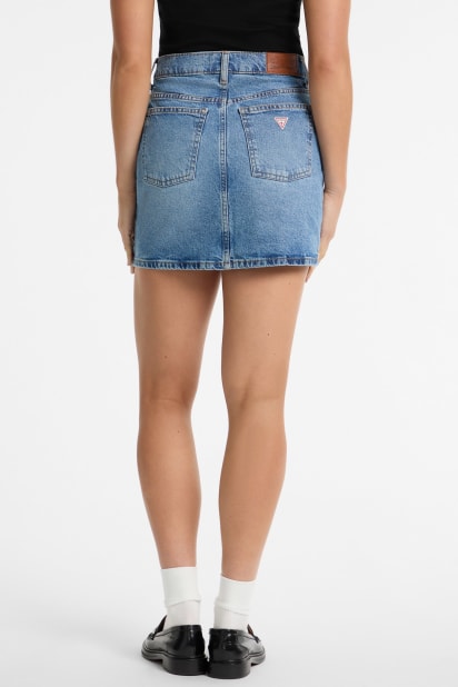 【インディゴブルー(MBL)】GUESS デニム スカート (W)LADIES' Denim Skort GUESS® Denim Wrap Skort