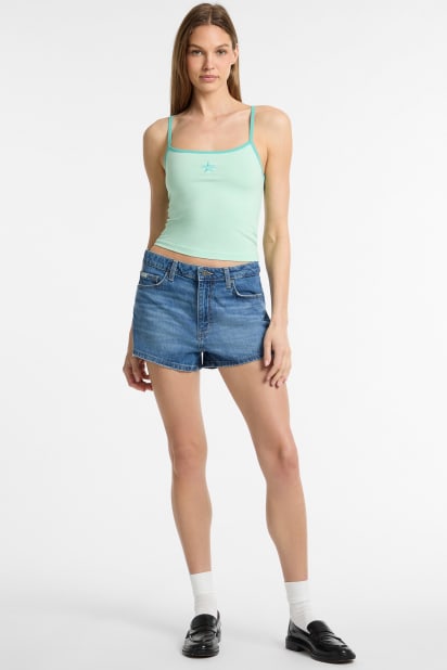 【インディゴブルー(MBL)】GUESS デニム ショートパンツ (W)LADIES' Denim Shorts GUESS® Denim shorts
