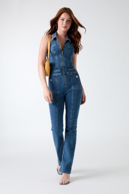 GUESS® Mia Halter Denim Jumpsuit